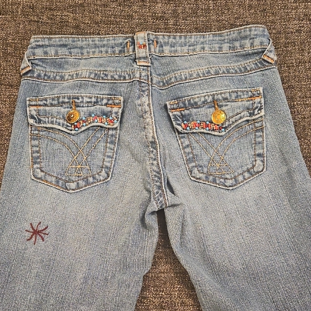 Vigoss Beaded Detail, Boot Cut Jeans with Vintage Look